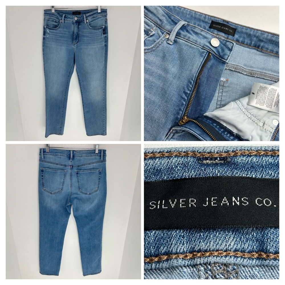 Silver Jeans Isbister Ankle Straight Jeans Size 31x28 (Tag 31x29) Light Denim